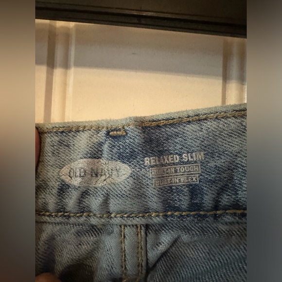 Relaxed slim built in flex men distressed ripped light blue jeans si”z 36x30 - Picture 7 of 9